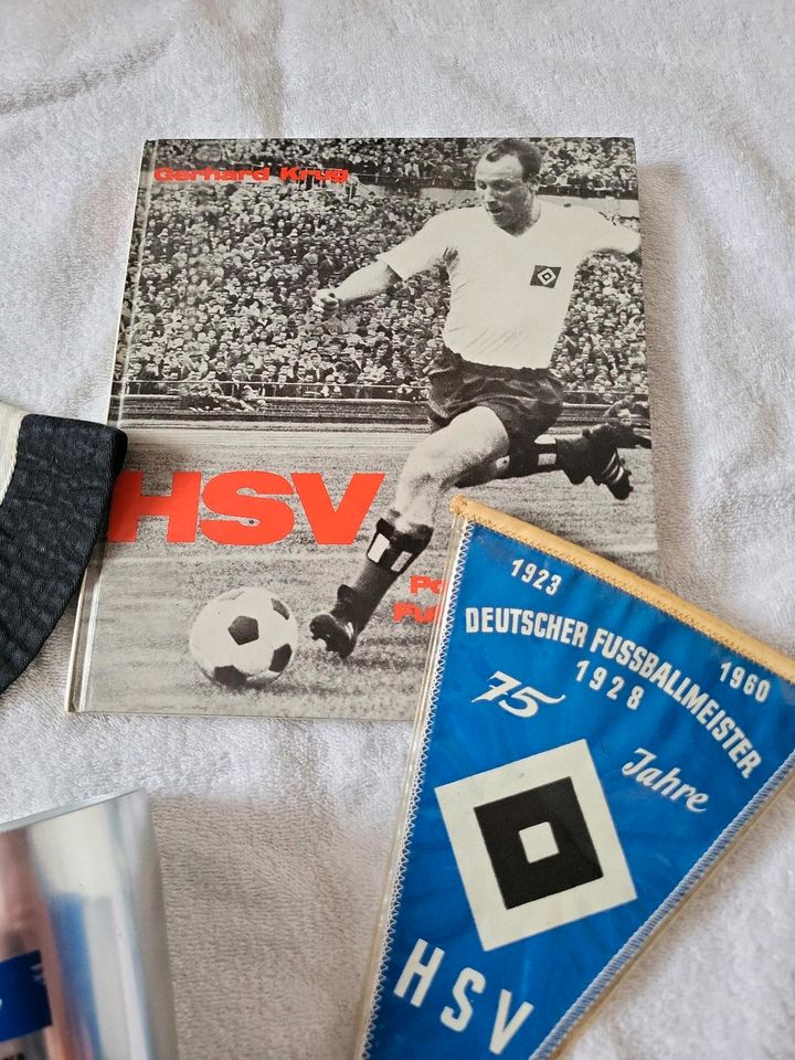 HSV Hamburg Hamburger SV 75 Jahre Wimpel, Glas, Buch,Becher, Hut in Ennepetal