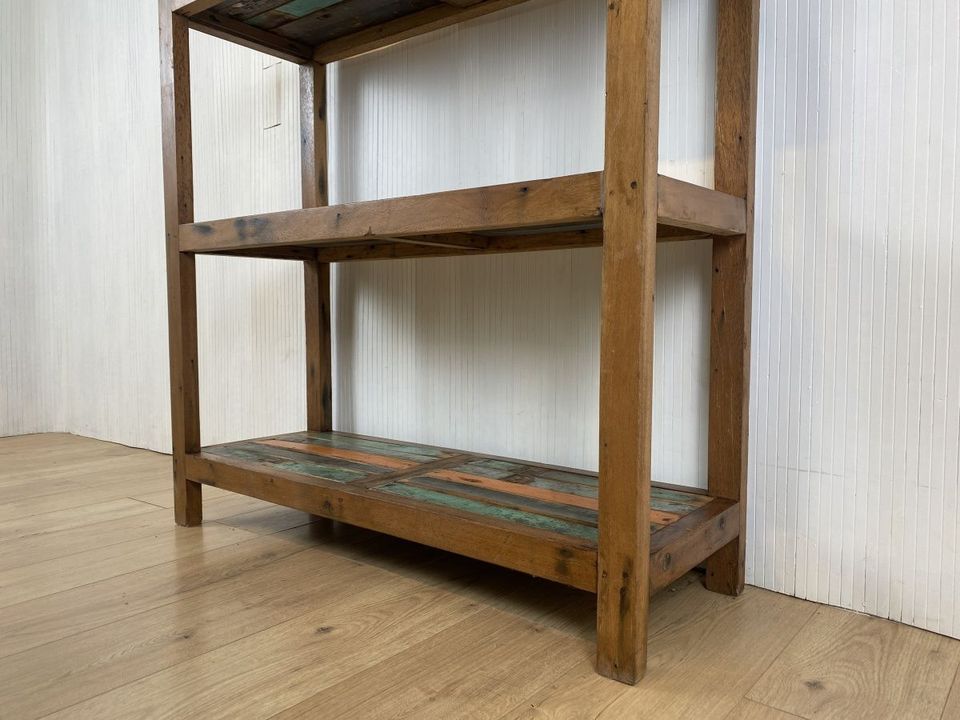 Boatwood by WMK # Schönes und sehr robustes Regal aus altem Bootsholz, ein handgefertigtes Unikat aus massivem Teakholz # Holzregal Küchenregal Bücherregal Bootsmöbel Upcycling Teak Industrial in Berlin