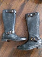 Moma Biker Stiefel 37 Biker Boots Leder grau Designer Stiefel Nordrhein-Westfalen - Jüchen Vorschau