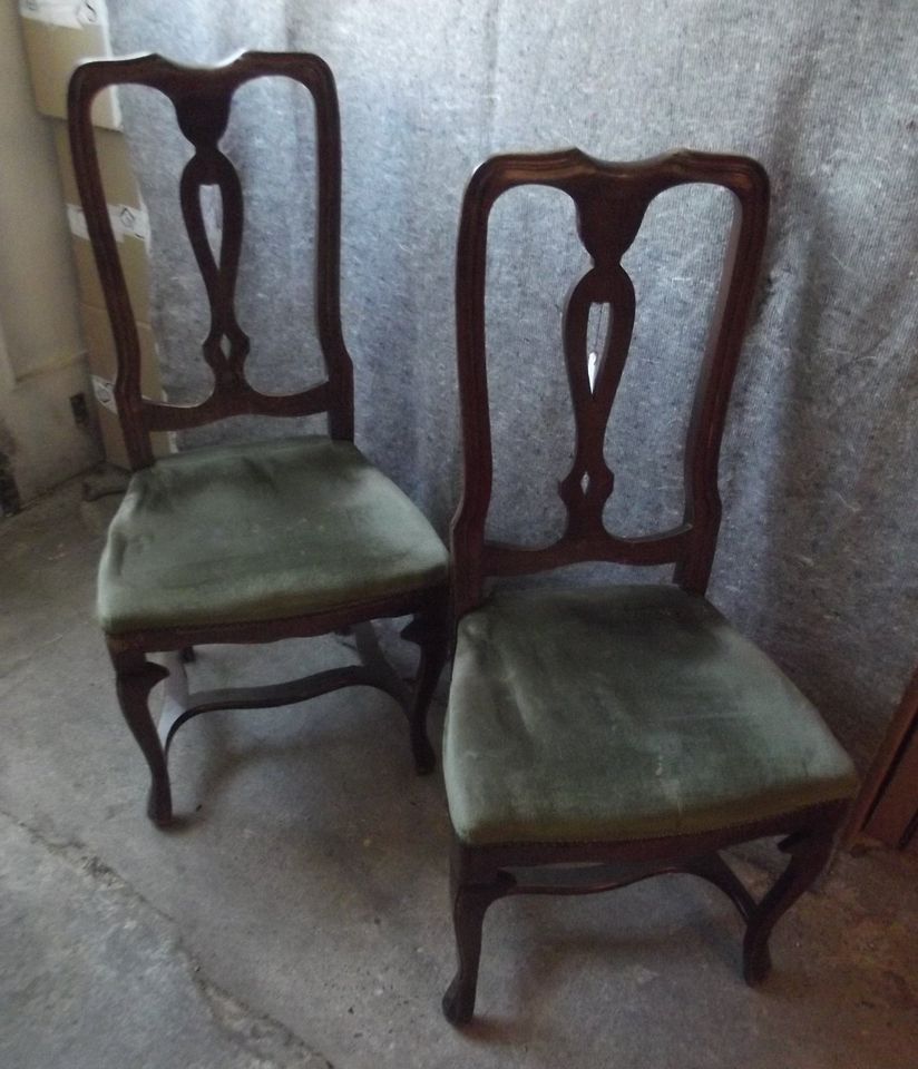 Stuhl, Paar Stühle, Hochlehner, alt, Massivholz, dunkel, geschwei in Langlingen