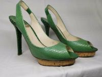 BALDAN Schlangenlederoptik Slingpumps Peeptoes High Heels Grün 40 Nordrhein-Westfalen - Herne Vorschau