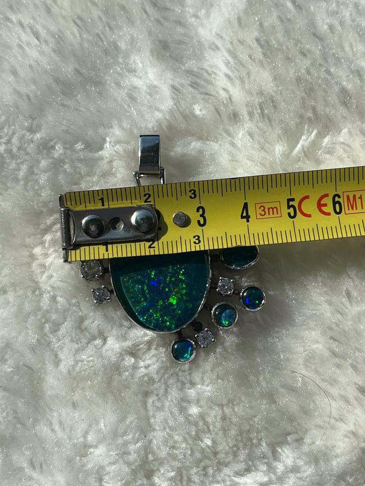 Gold weißgold Opal Zirkonia Anhänger Schmuck Kette Unikat in Troisdorf