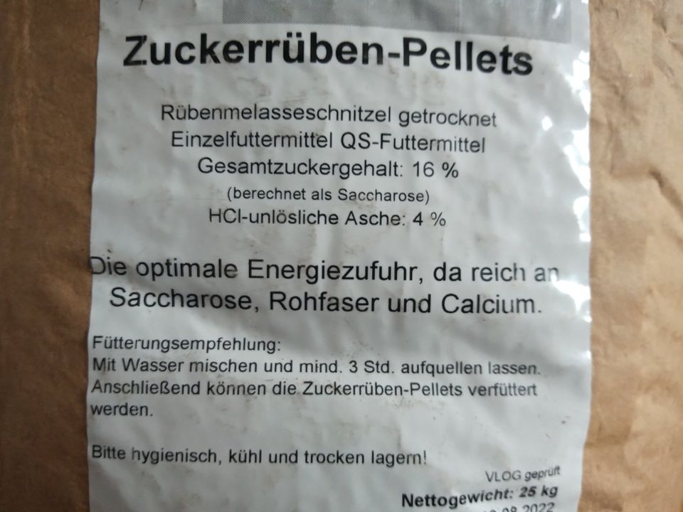 Zucker Rüben Pellets 25 kg in Schillingstedt