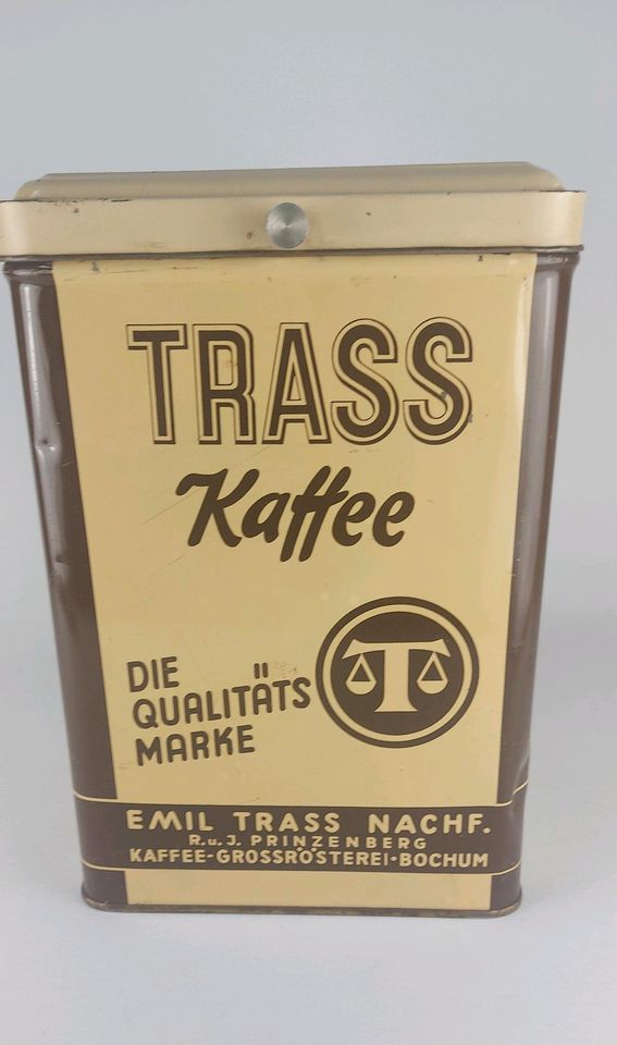 TRASS Kaffee Rösterrei Bochum Blechdose Reklame Werbung 50er in Herne