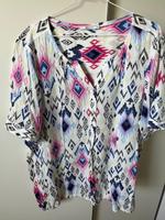 CECIL Bluse/Tunika Gr. XXL weiß, blau pink gemustert Häfen - Bremerhaven Vorschau