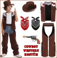 Kinder Cowboy Western Kostüm Hose, Hut, Weste, Tücher 140 146 NEU Bayern - Ansbach Vorschau