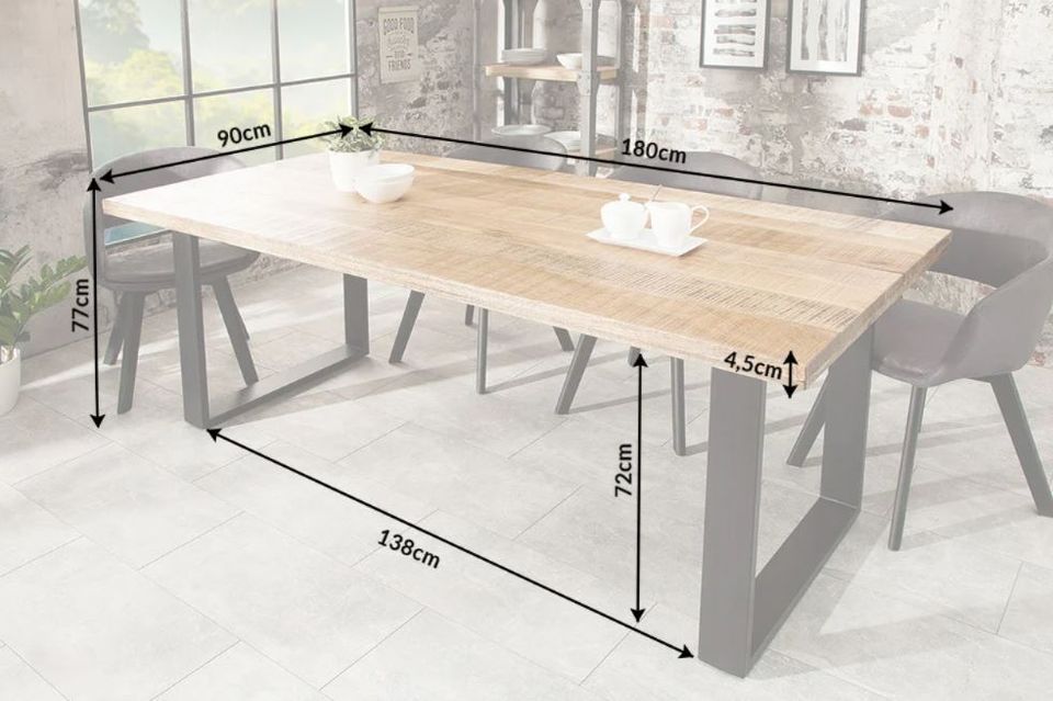 Esstisch Holz Vintage Massivholz Industrie Look 160cm 180cm 200cm in Chemnitz