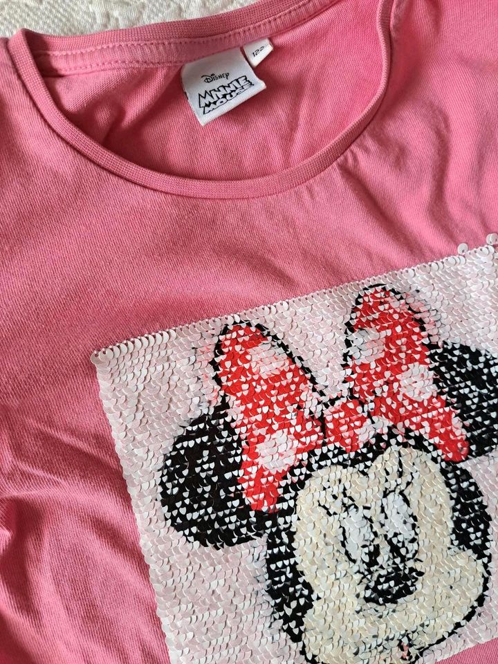 Disney Minnie Maus Kinder langarm T-Shirt Mädchen Gr.122 Paillett in Düsseldorf