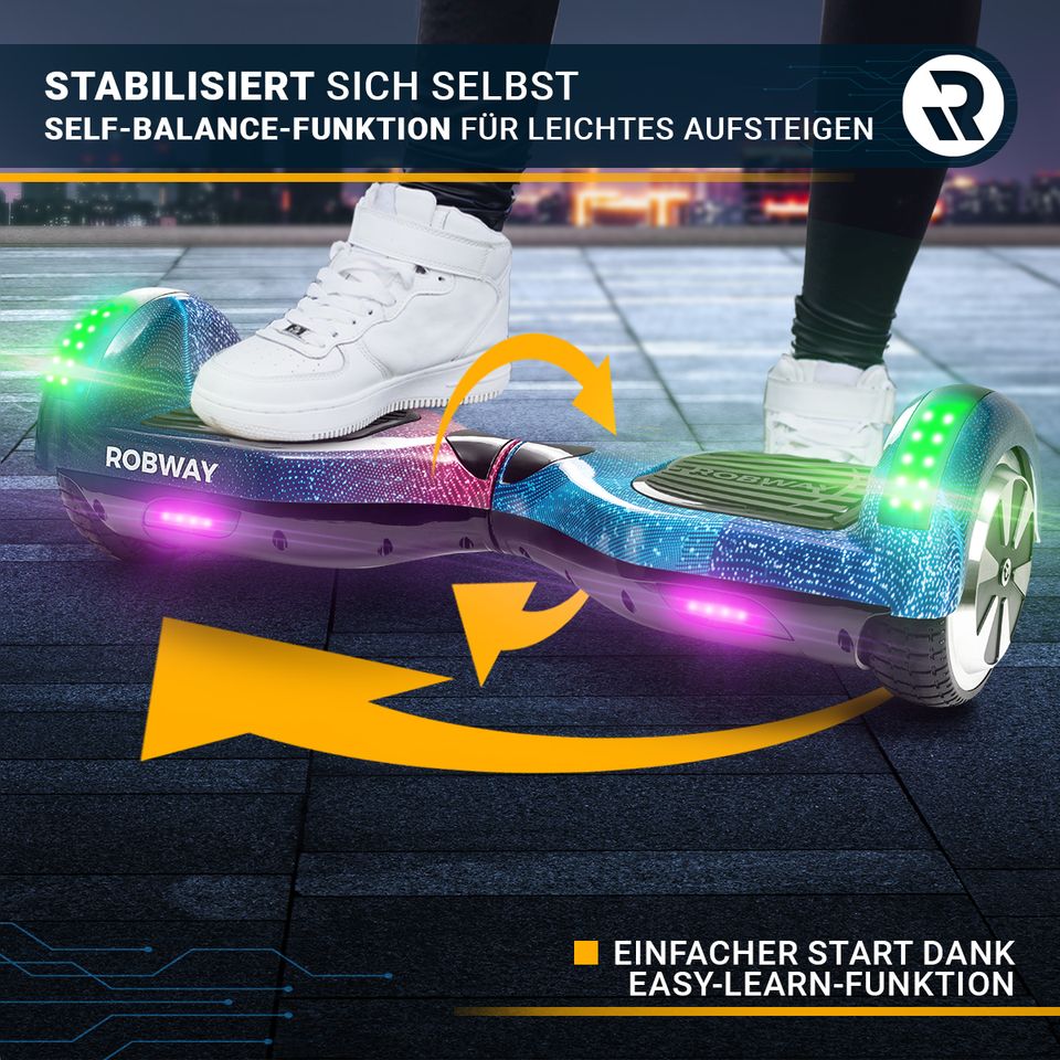 Robway W1 Hoverboard - Das Original - Marken Akku - Self Balance in Breitengüßbach