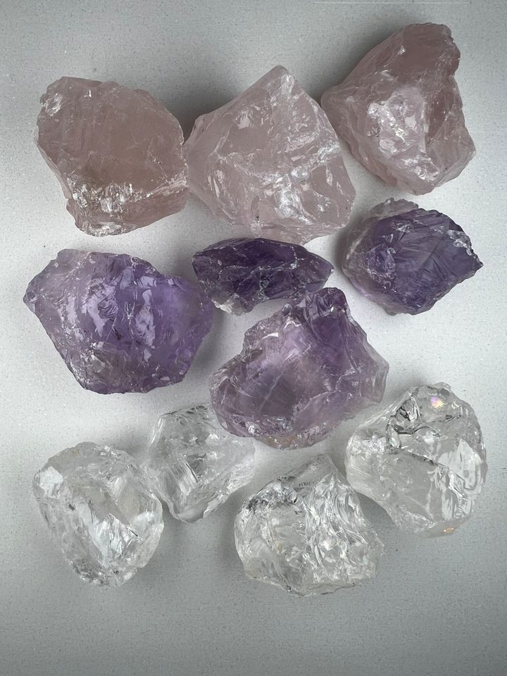 Wassersteine Basis Set, Rosenquarz, Amethyst, Bergkristall, 300g in Dreieich