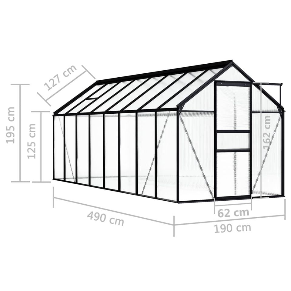 Gewächshaus Gartenhaus Anthrazit Aluminium 9,31 m² in Bad Kissingen