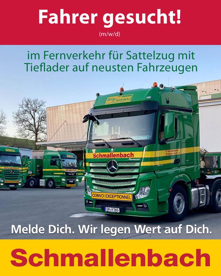LKW-Fahrer im Fernverkehr gesucht in Morsbach