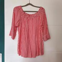 Street One Carmen Bluse 44 Off shoulder gestreift Rot weiss Niedersachsen - Wittmund Vorschau