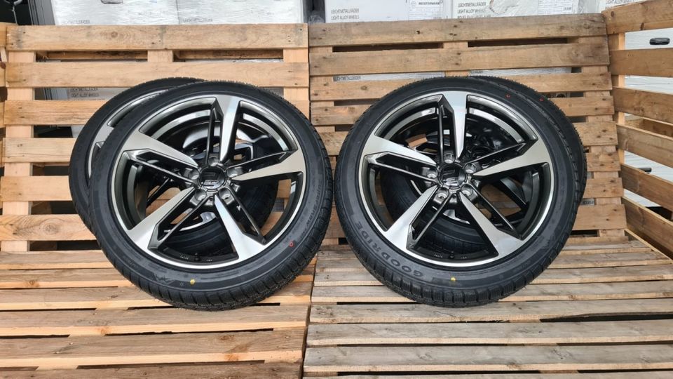 18 Zoll 2DRV DS1 Wheelworld 5x112 Felgen Grau Poliert Allwetterreifen Kompletträder Audi A4 B8 8K S Line A6 4F Mercedes E Klasse W212 W213 Ganzjahresreifen Allwetterräder NEU in Rodgau