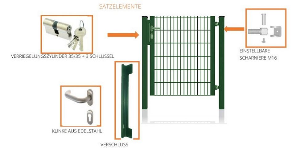 Doppelstabmattenzaun Doppelflügeltor + Zubehör 5000x1200 mm Nr.71 in Lübbecke 