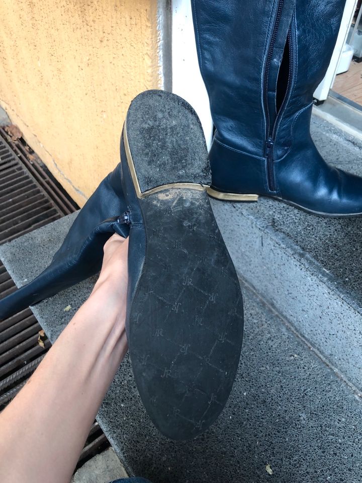 Jack Rogers blaue Lederstiefel blue leather boots in Berlin
