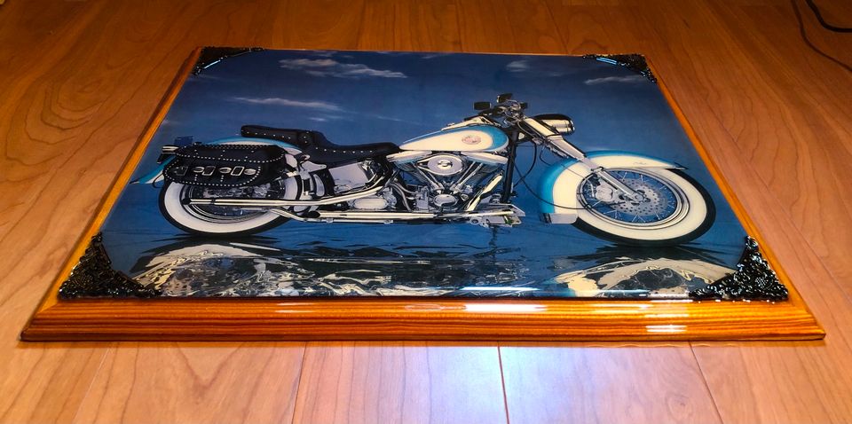 Harley Davidson HD Holzbild Evolution Fat Boy Echtholz RAR NEU in Kappel-Grafenhausen