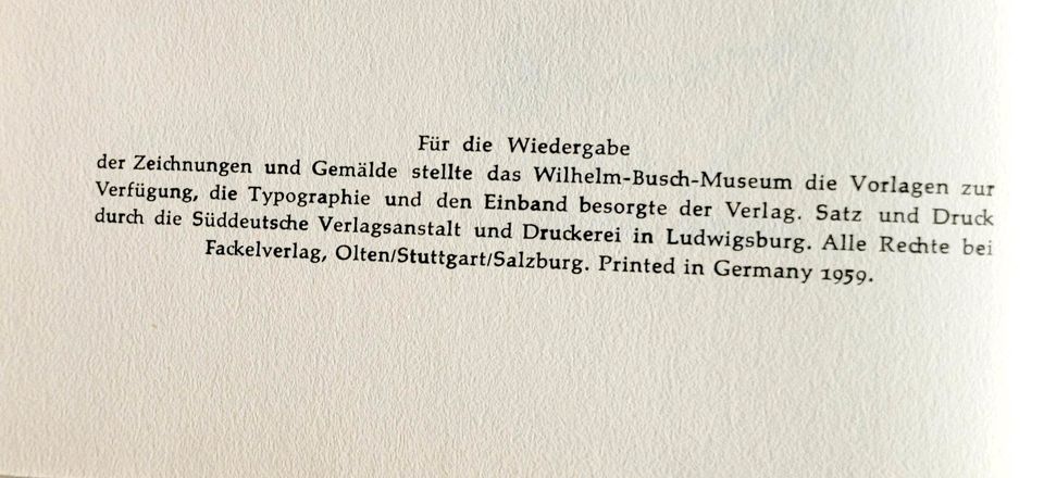 Wilhelm Busch Gesamtwerk in 6 Bänden 1959 Fackelverlag in Hattingen