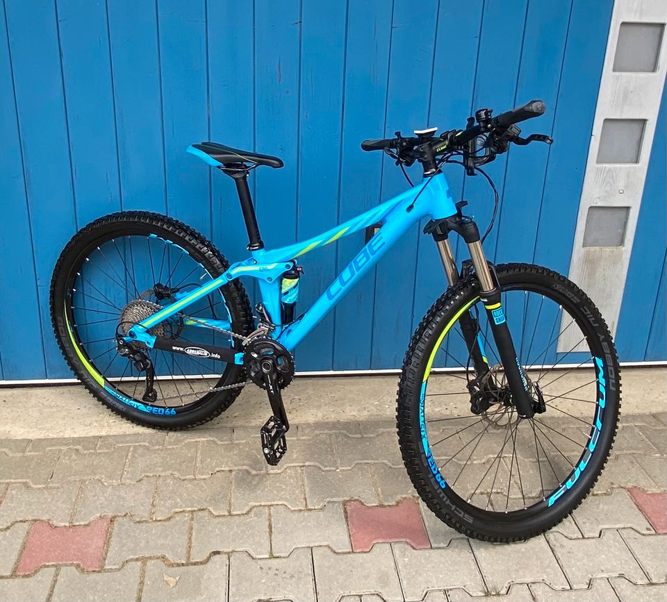 Fahrrad Cube Sting 13.5 Zoll XS 27.5 Laufrad, Fully Mountainbike in Offenhausen