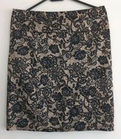 Rock knielang Paisley Blüten Beige Schwarz Satin Gr.36 Bremen - Woltmershausen Vorschau