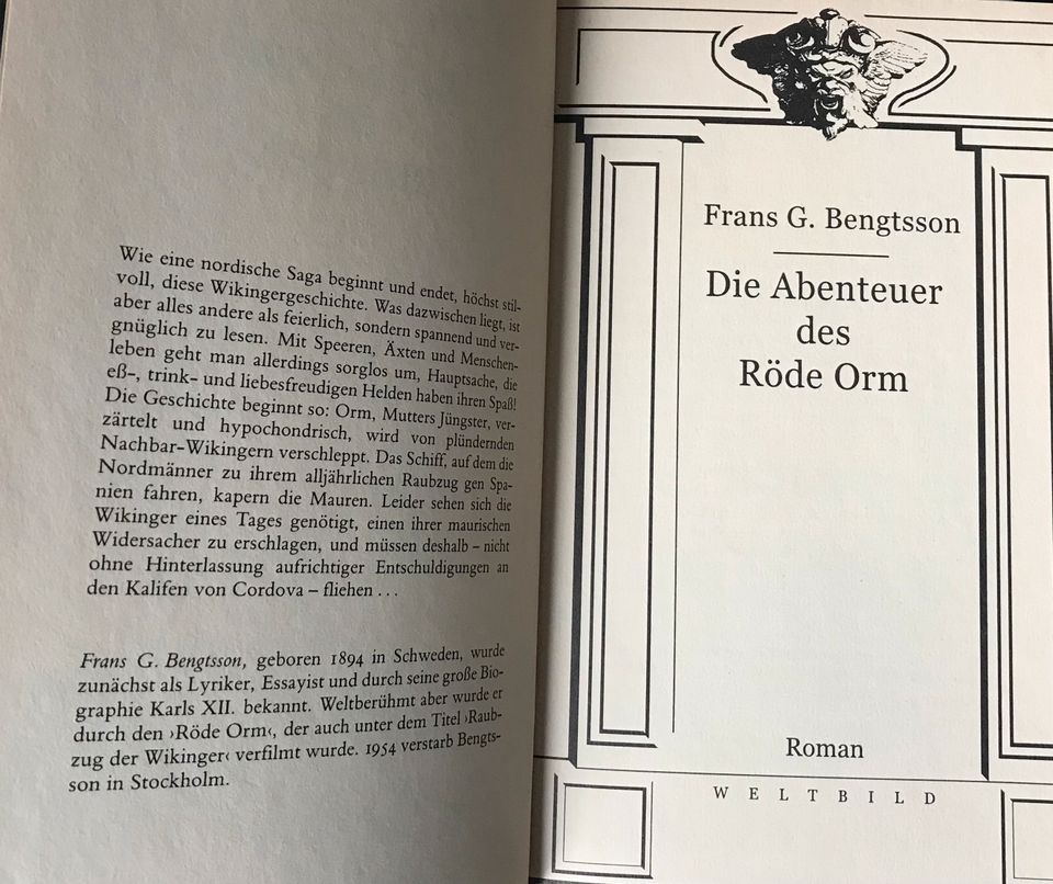 FRANS G. BENGTSSON DIE ABENTEUER DES RÖDE ORM in Kassel