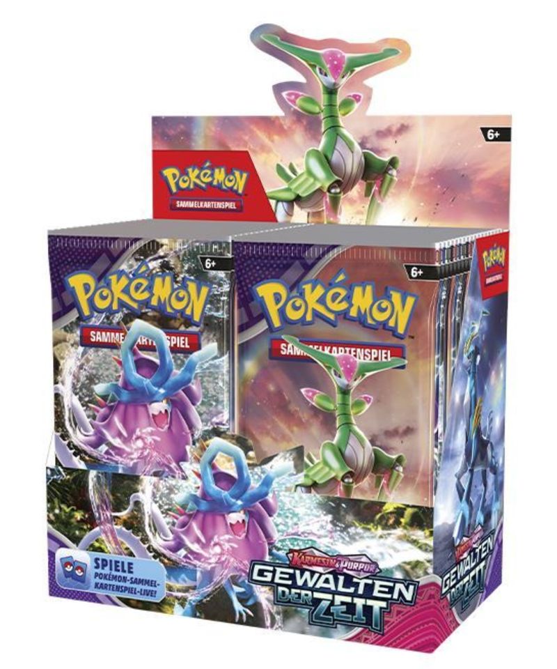 Pokemon Karmesin & Purpur Gewalten der Zeit Booster Display DE in Lage