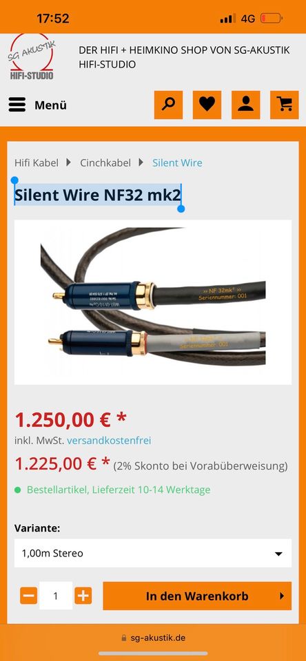Silent Wire NF32 mk2 Phono, Weltklasse in Ulm