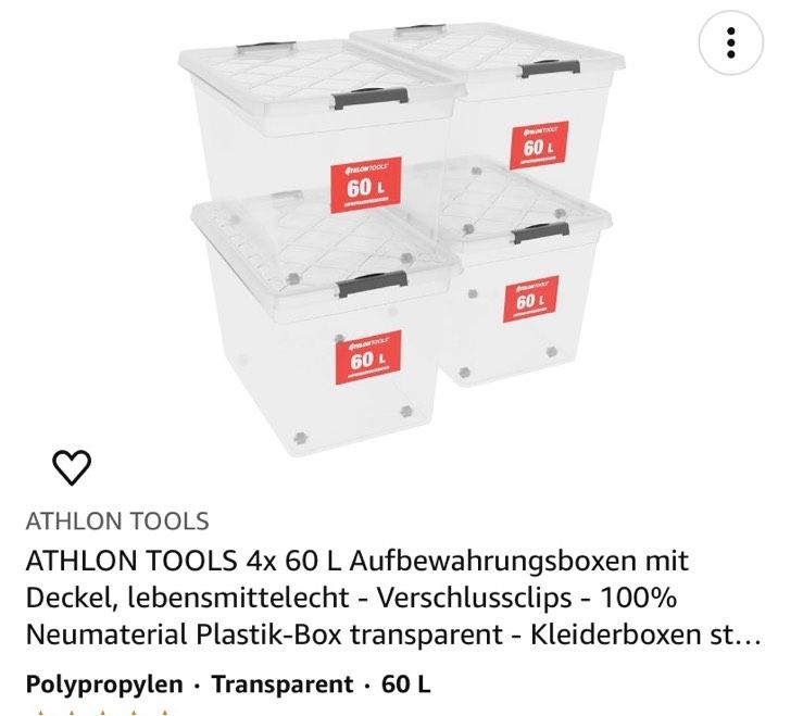 1x 60Liter Plastikboxen / 2x 15 Liter Boxen / Plastikboxen in Leipzig