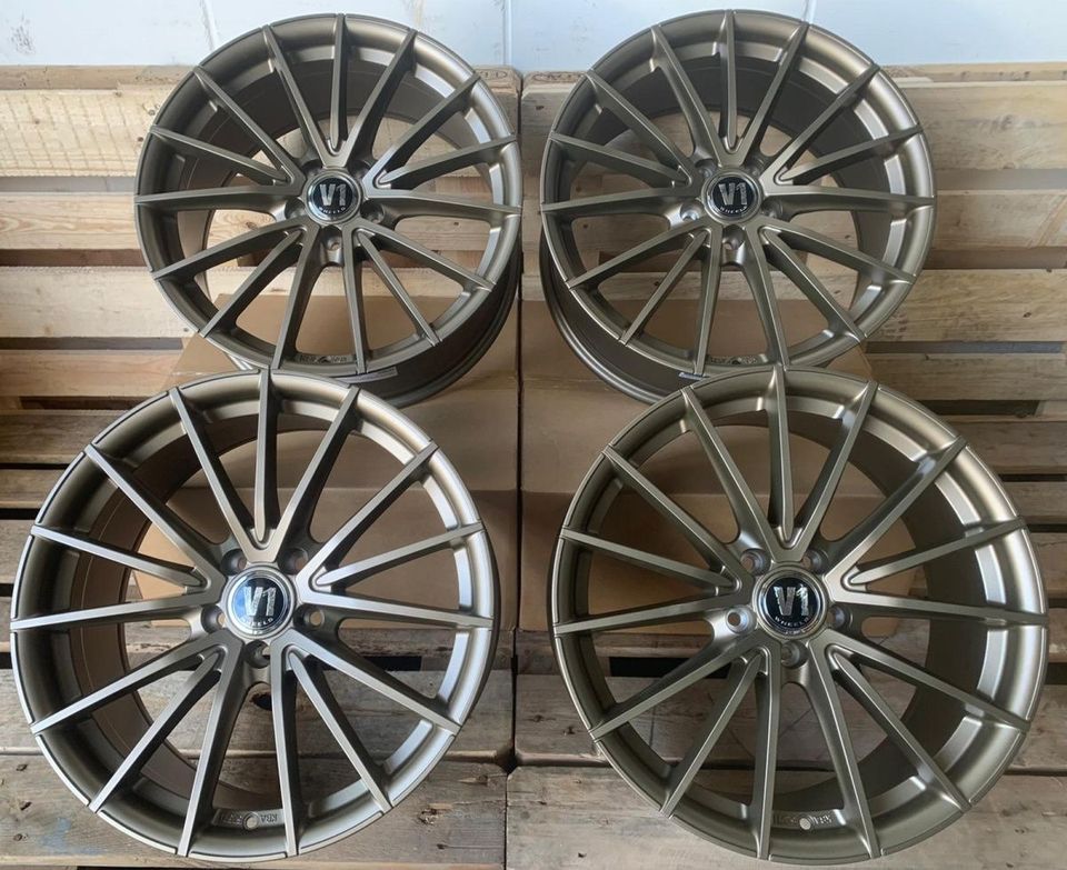 V1 Wheels V2 18 Zoll Bronze Matt Alufelgen für Skoda Enyaq 50 60 NY Karoq Octavia 1Z 5E NX RS Kombi Limousine Scout Superb 3T II III Plug In Hybrid Yeti Ssangyong Korando EK Tivoli XK ET45 5x112 5/112 in Rodgau