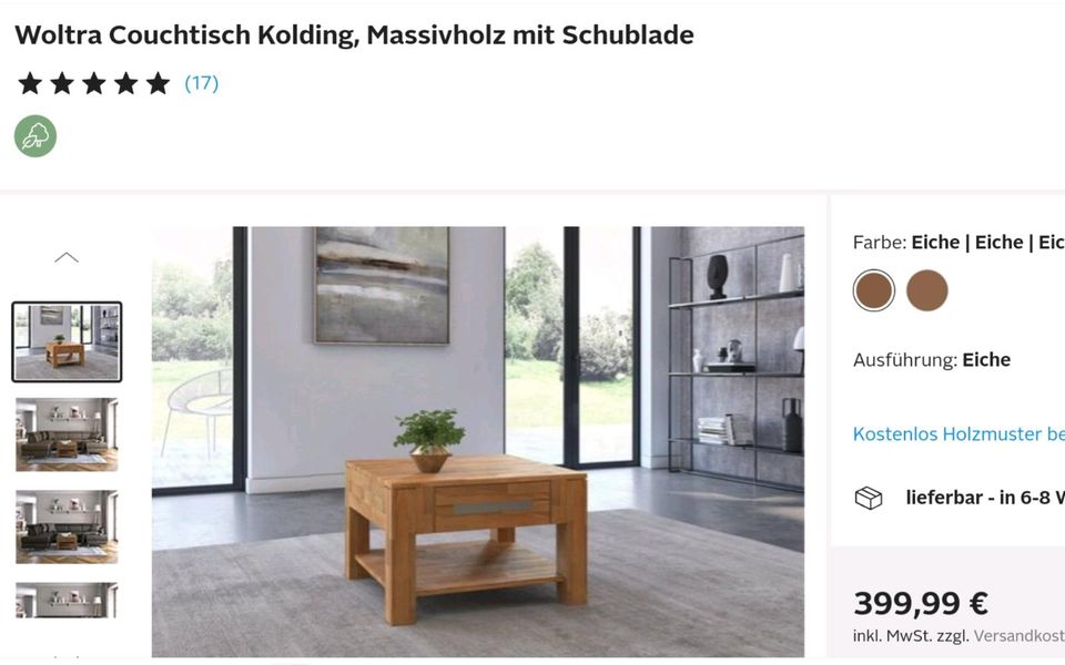 NEUER edler Couchtisch mit Schublade -echtholz-statt 399,-für nur in Ducherow