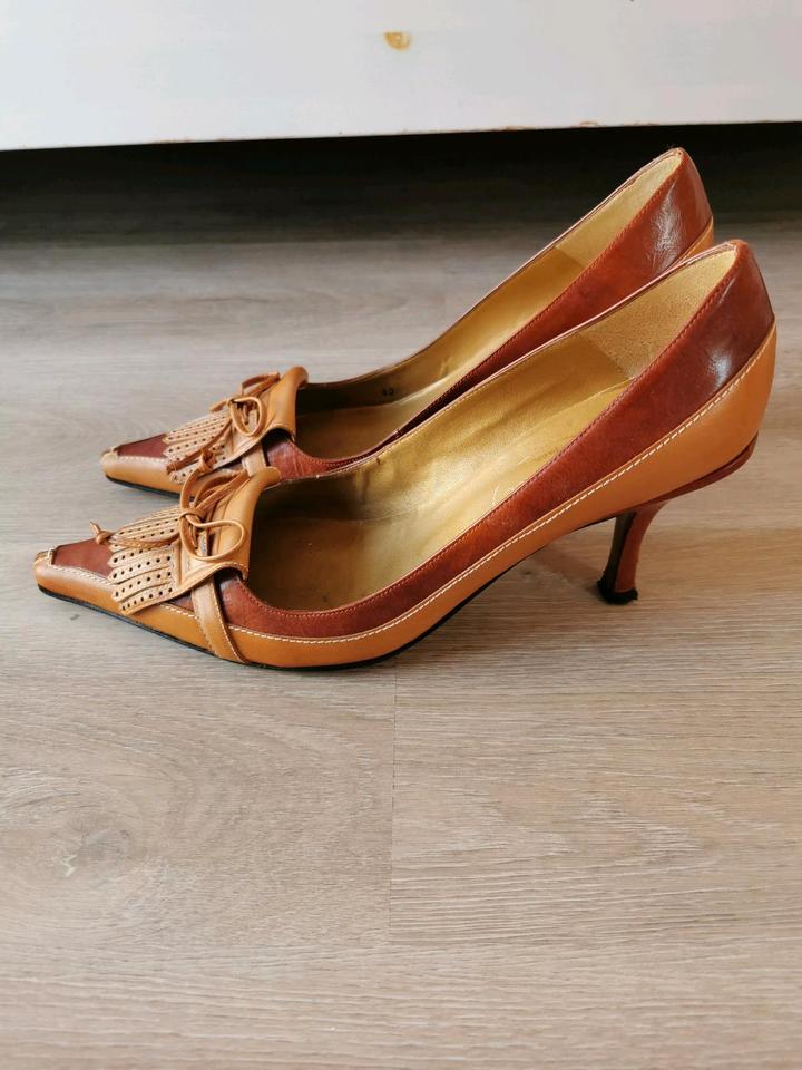 High Heels Leder Elegance Paris, hellbraun/cognac, Größe 40 in Rot am See