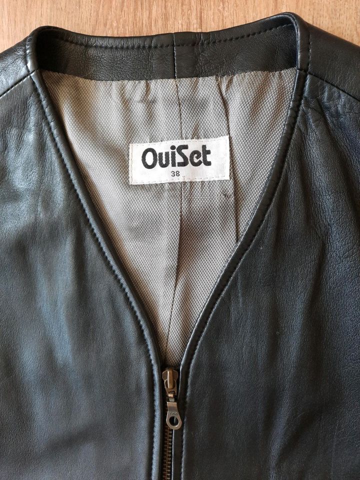 OUISET Oui Set ❤️ tolle Weste 38 echtes Leder schwarz in Ochsenfurt