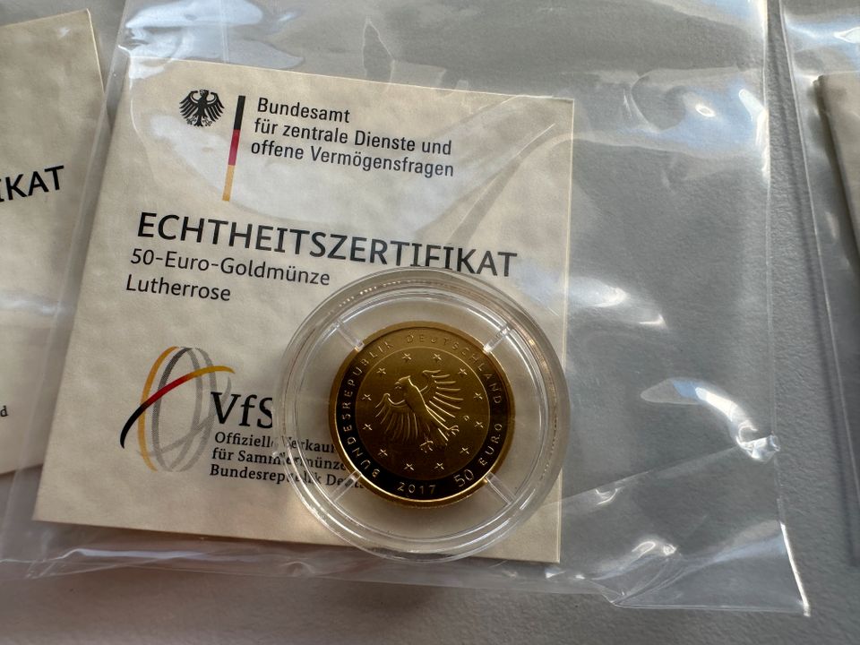 50 Euro Goldmünzen Lutherrose Orchesterhorn kompl. Sätze! in Dortmund