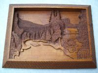 Holzbild Relief geschnitzt Wandbild Landschaftsbild handgemacht Nordrhein-Westfalen - Wassenberg Vorschau