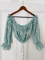 Bluse Tunika Blumen mint cropped schulterfrei Brandenburg - Werder (Havel) Vorschau