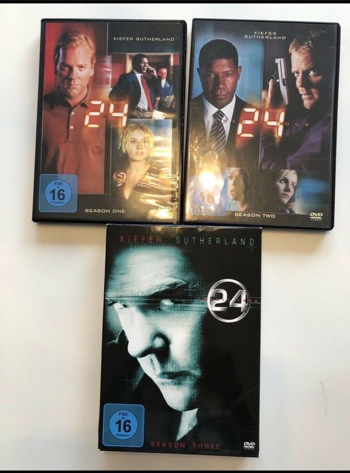 24, mit Kiefer Sutherland, Staffel 1, 2 und 3 auf DVD in Stuttgart