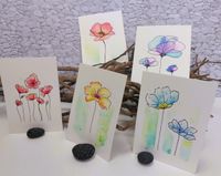 Set Blumen Aquarellkarten, handgefertigte Einzelstücke, Postkarte Eimsbüttel - Hamburg Schnelsen Vorschau