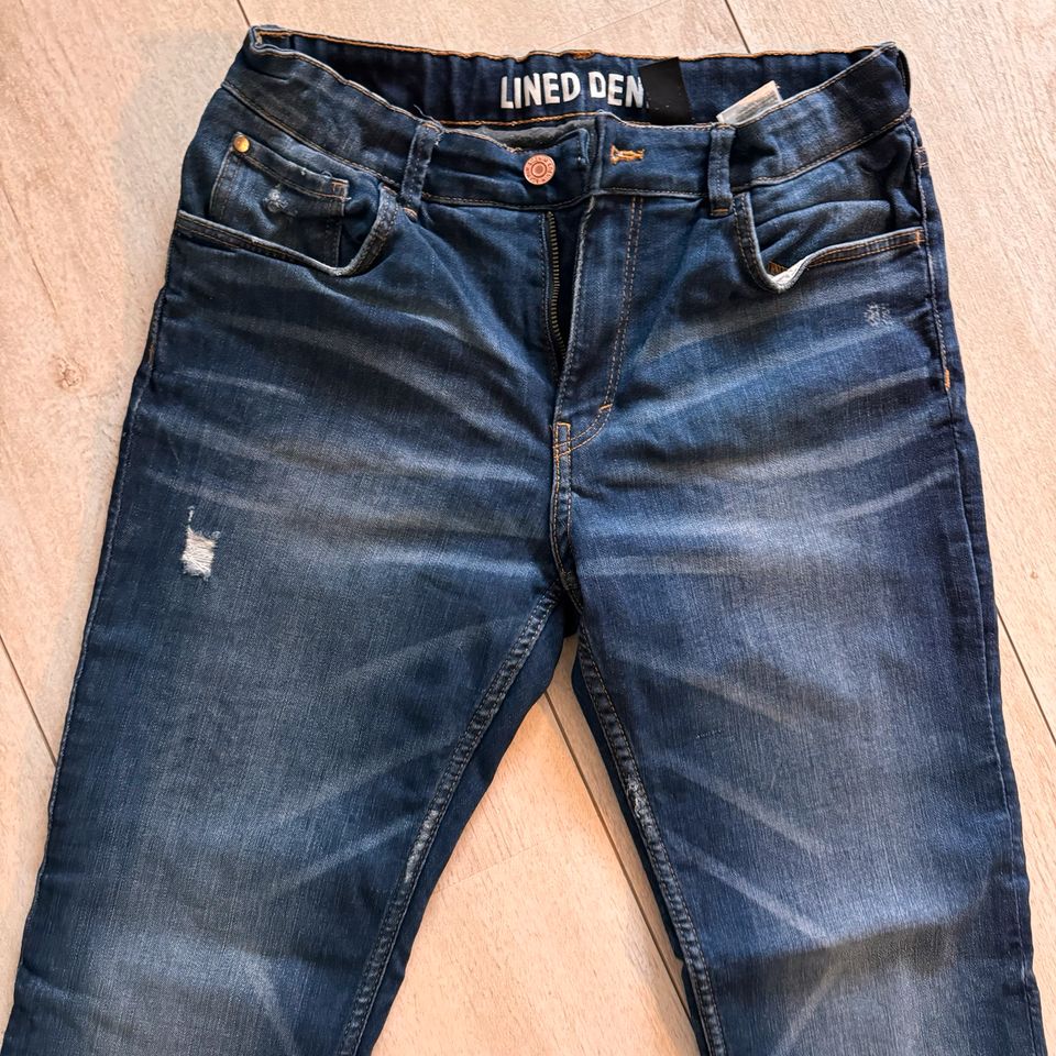 H&M gefütterte Jeans Gr. 158 gerader Schnitt in Dresden