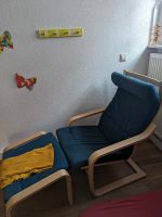 Wippsessel mit Beistuhl Ikea Poäng Blau Birkenfurnier Baden-Württemberg - Tübingen Vorschau