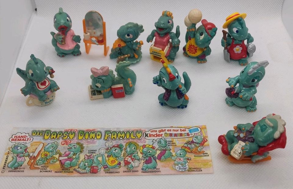 Die Dapsy Dino Family 1997 üei Figuren Überraschungseier in Hoya