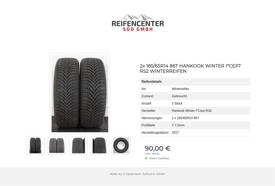 2x 185/65R14 86T HANKOOK WINTER I*CEPT RS2 WINTERREIFEN #1F7K in Bad Tölz