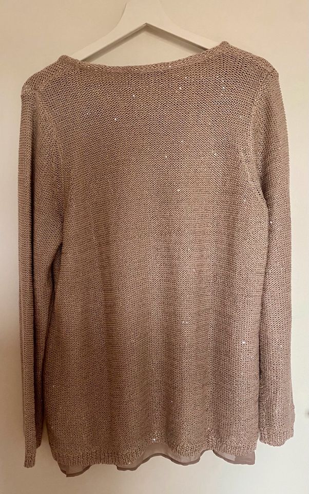 Damen- Strickpullover beige mit Pailletten, BONITA, Gr. XL in Heidelberg