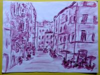 3 Aquarellstiftzeichnungen „Rom – Campo de‘ Fiori“  u.a. Nürnberg (Mittelfr) - Nordstadt Vorschau