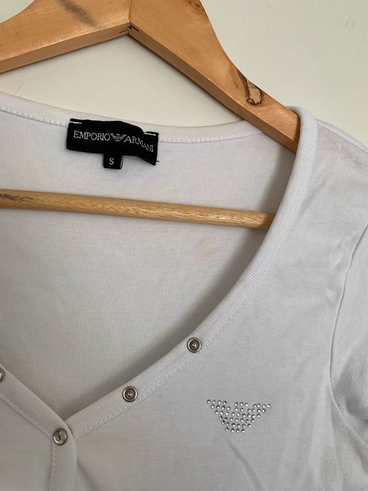 Emporio Armani Langarm Shirt weiß S 36 in Saarbrücken