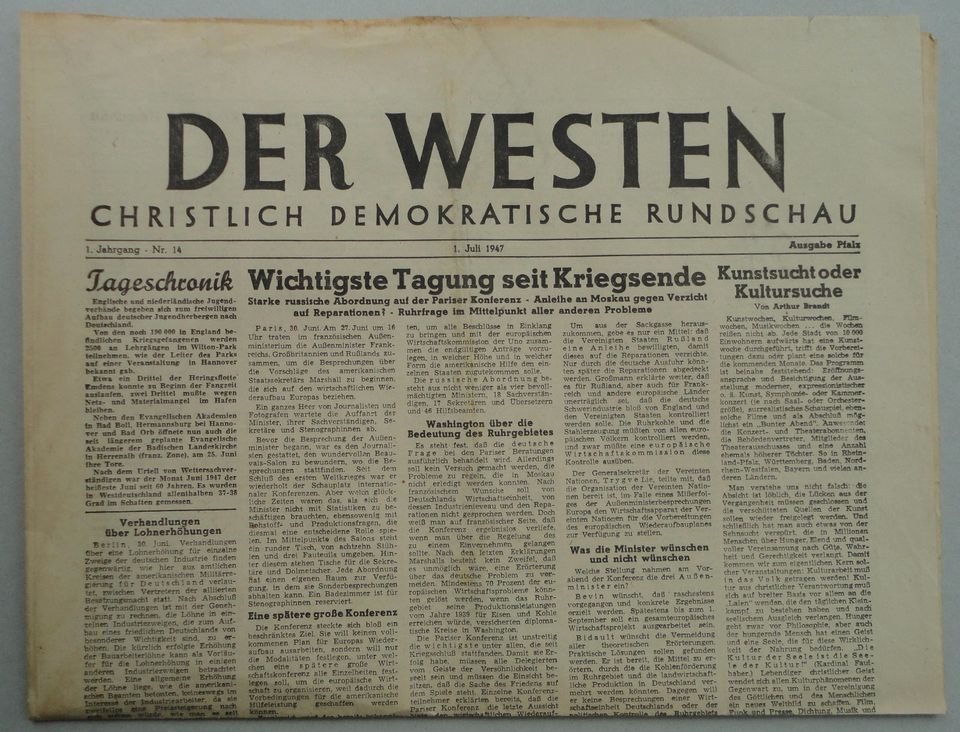 Der Morgen – 3.7.1947 Berlin – Liberal-Demokratischen Partei DE in Bad Dürkheim