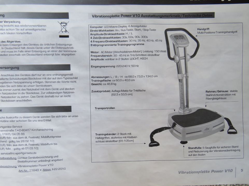 Vibrationsplatte Crane Sports Power V 10 in Benningen