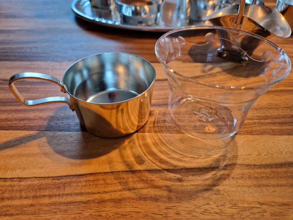 Teeservice aus Glas - silber 10 teilig in Oldenburg