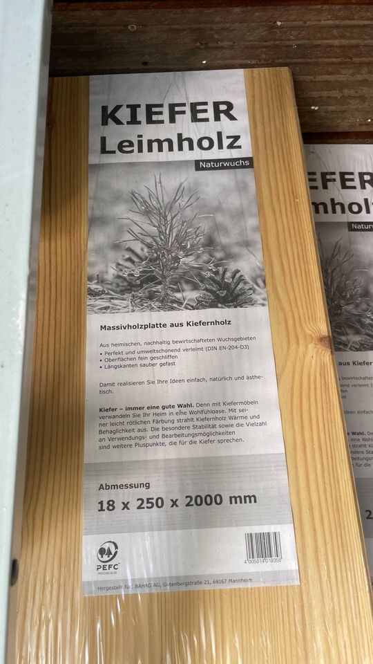 2x Massivholzplatte aus Kiefer 18x250x2000mm in Berlin