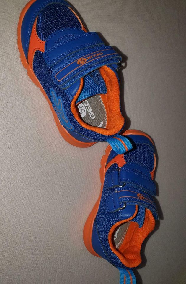 Geox Kinder Sneaker, *Neu* WAVINESS B.C Navy/Orange Leder Gr.21 in Illingen