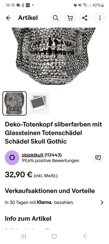 Deko-Totenkopf silber mit Glassteinen Totenschädel Schädel in Taufkirchen